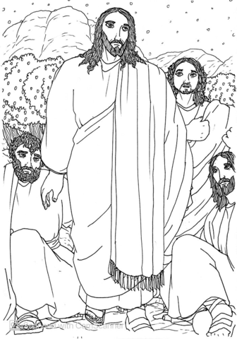 Jesus Returns To His Disciples In Order To Check On Them Coloring Page